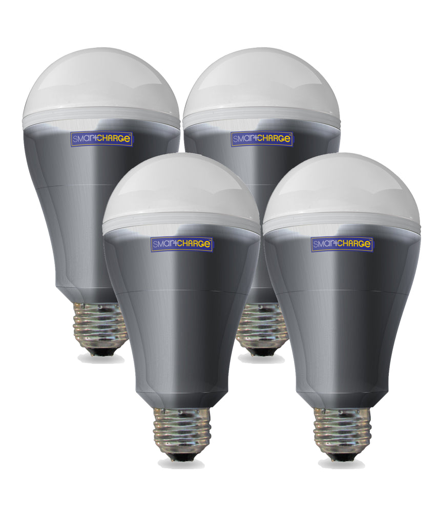 4 Pack SmartCharge Power Outage LED Bulb with Rechargeable Battery FREE SHIPPING